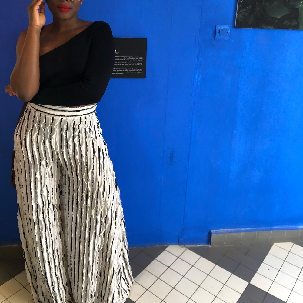 Zara Wide Leg Ruffle Pants